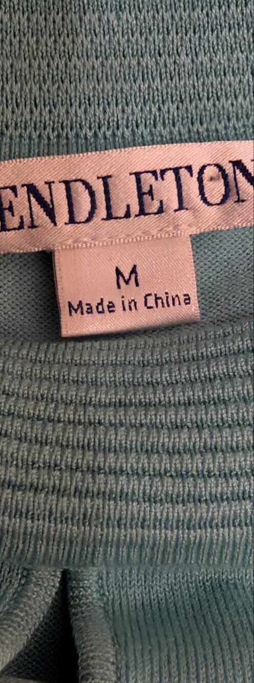 Pendleton silk blend Keyhole Sweater Pastel Ombre Stripe Knit Crewneck Medium - Picture 3 of 8